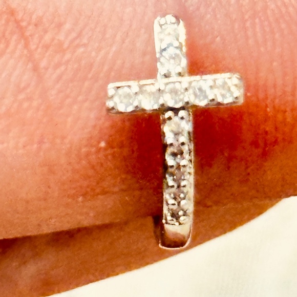 Silver Tone Heart & Cross Ring Open & Adjustable Vintage - Picture 7 of 12